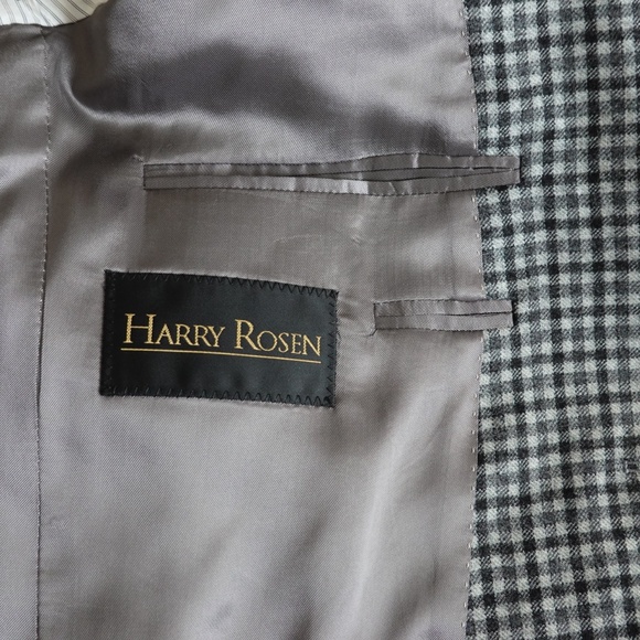 BNWT Harry Rosen Checkered Pattern Black and White Blazer - Size 42S - Picture 7 of 10